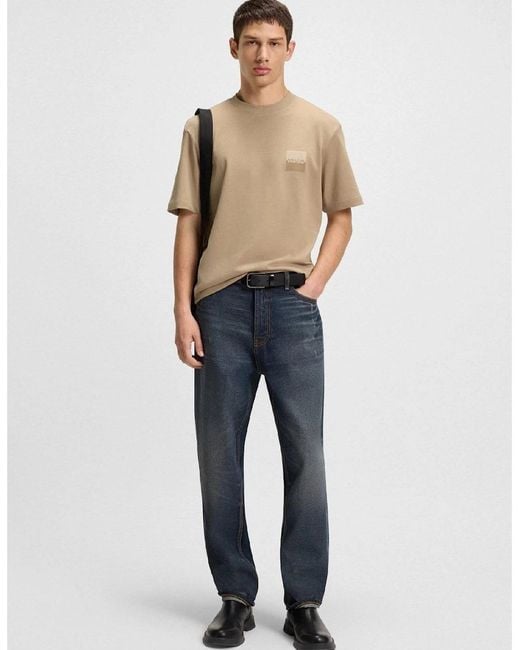 Boss Natural Split Logo T Shirt for men