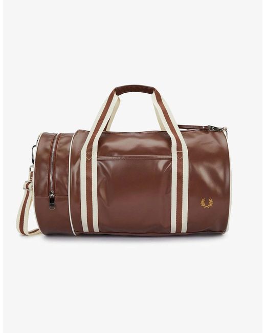 Fred Perry Brown Recycled Polyester Classic Barrel Bag for men