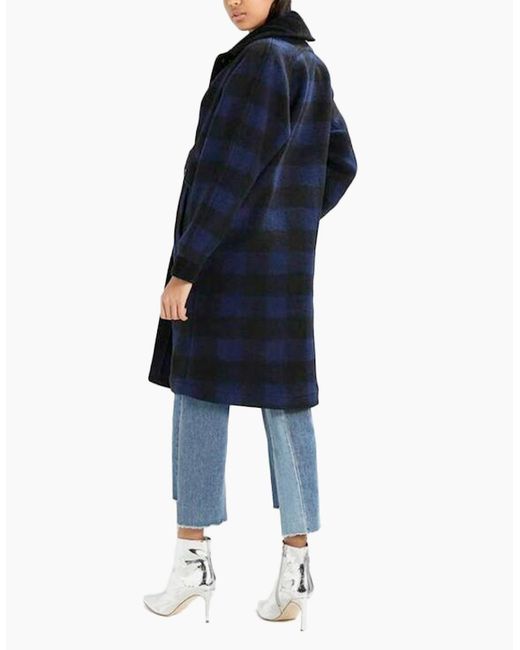 DIESEL Blue W-Dana Waistcoat Single Breasted Trench Xxs L Buffalo Check
