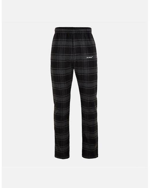 Off-White c/o Virgil Abloh Black Plaid Patterned Straight Trousers for men