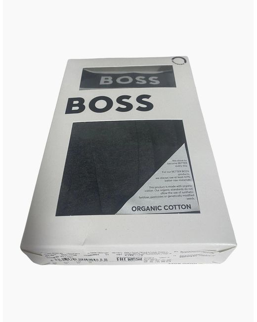 Boss Gray 24 Side Logo Boxer Brief, Charcoal for men