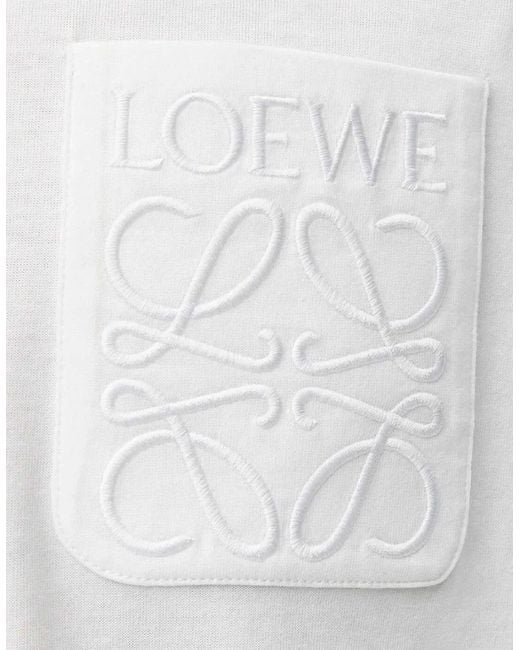 Loewe White Relaxed Fit Tonal Pocket Logo T-Shirt for men
