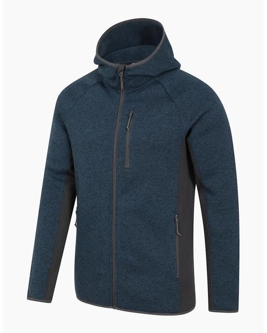 Mountain Warehouse Blue Treston Fleece Hooded Hoodie for men