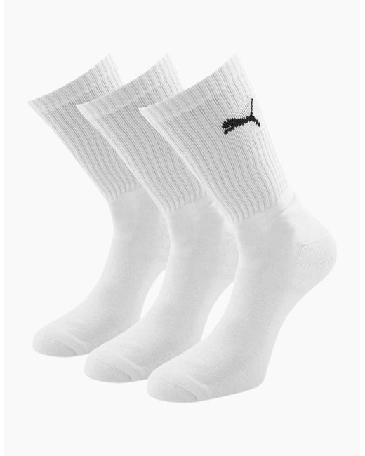 PUMA White 3-Pack Sports Socks for men