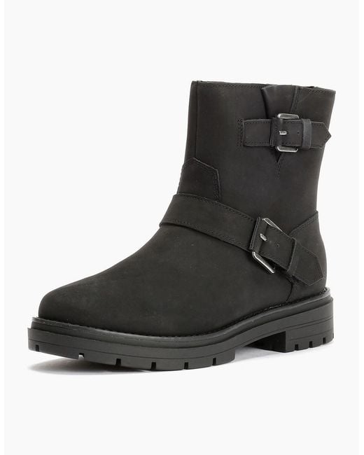 TOMS Black Ionie Moto Nubuck Leather Boots