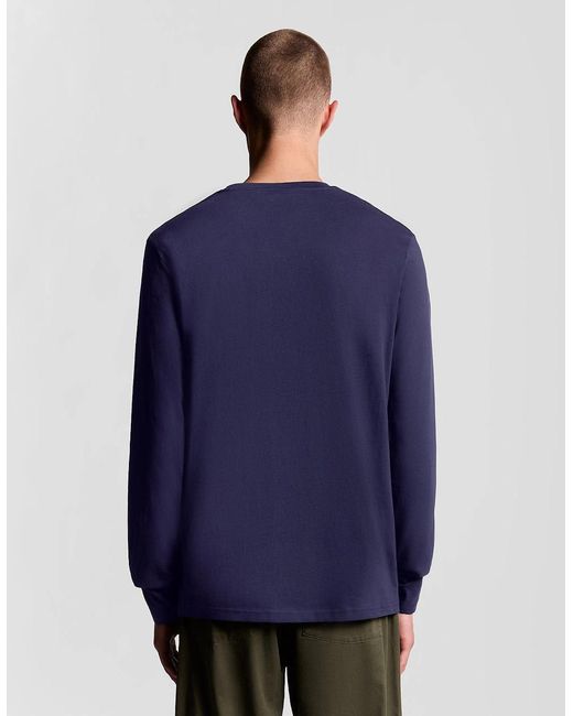 Lyle & Scott Blue Long Sleeve Cotton T-Shirt for men