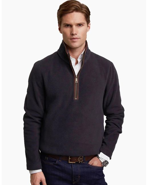 Holland Cooper Blue Country Fleece Jacket Ink for men