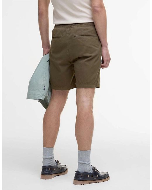 Barbour Green Washed Oxford Relaxed Short for men
