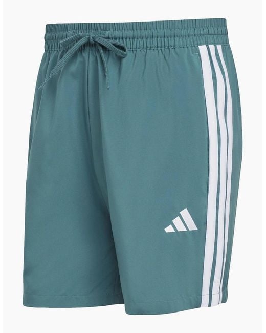 Adidas Blue Essentials 3 Stripes Shorts for men