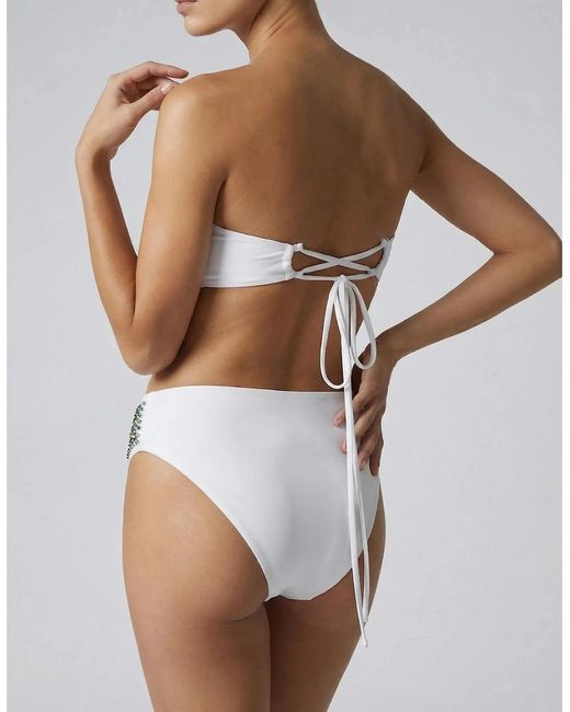 Oceanus Gray Ophelia Hand Embroidered Bikini Top