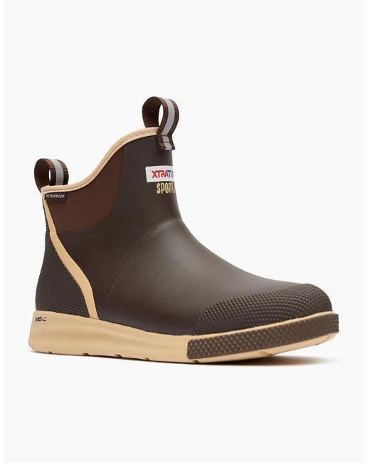 XtraTuf Brown Ankle Deck Boot Sport Eva Chocolate/Tan Wellington Boots for men