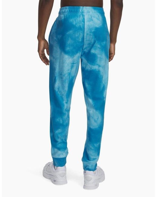 Under Armour Blue Rival Terry Tie Dye Patterned Joggers for men