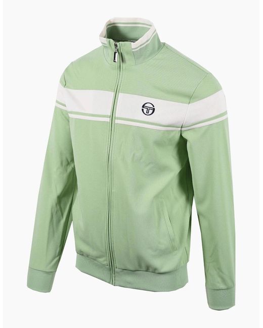 Sergio Tacchini Green Damarindo Track Top Quiet/Gardenia for men