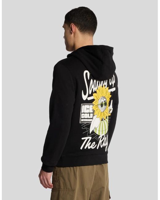Lyle & Scott Black Sunnies Pool Bar Graphic Pullover Hoodie for men