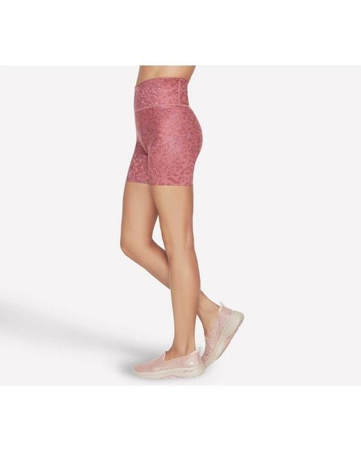 Skechers Pink Gosculpt Leopard Biking Road Shorts