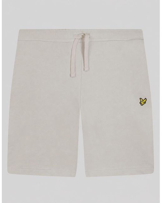 Lyle & Scott White Cotton Sweat Shorts for men