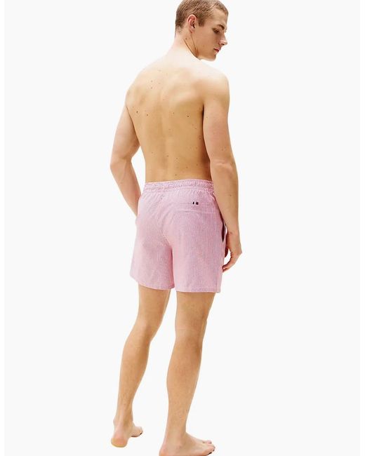 Tommy Hilfiger Pink Original Stripe Mid Length Swim Shorts, Ithaca/Medium for men