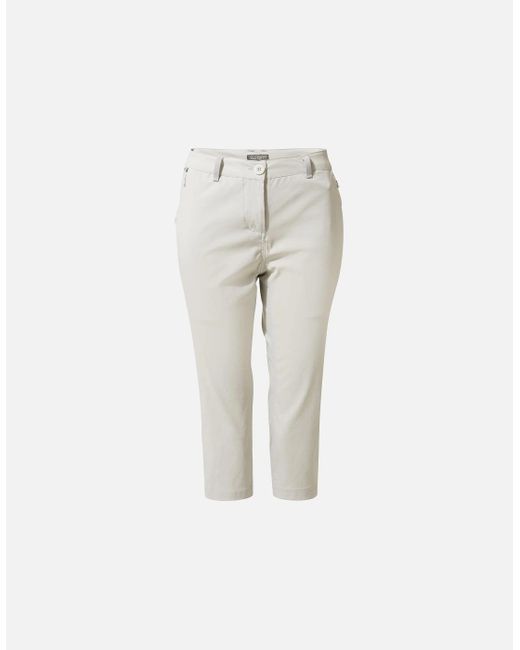 Craghoppers White Ladies Kiwi Pro Ii Cropped Trousers