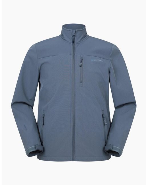 Mountain Warehouse Blue Grasmere Water Resistant Soft Shell Jacket for men