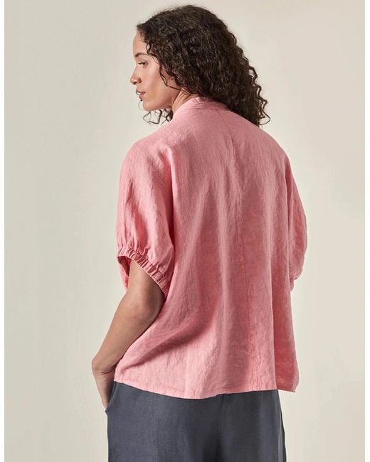 James Lakeland Pink Relaxed Linen Blouse