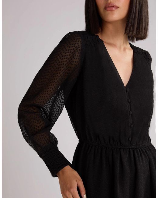 Ro&zo Black Dobby Trim Insert Dress