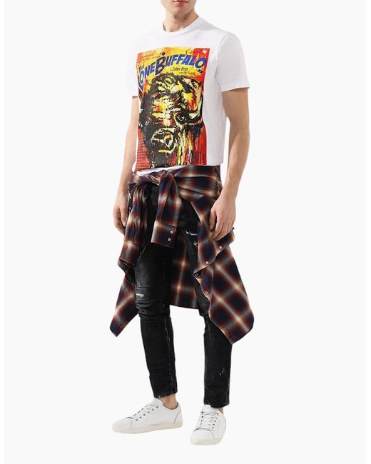 DSquared² White T Shirts Shorts Sleeve Crew Neck Casual Cotton Tops for men