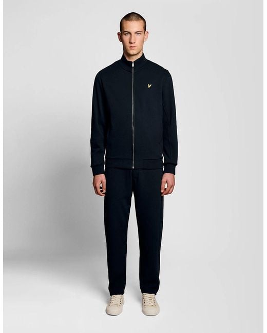 Lyle & Scott Blue Lyle & Scott Pique Full Zip Sweatshirt for men