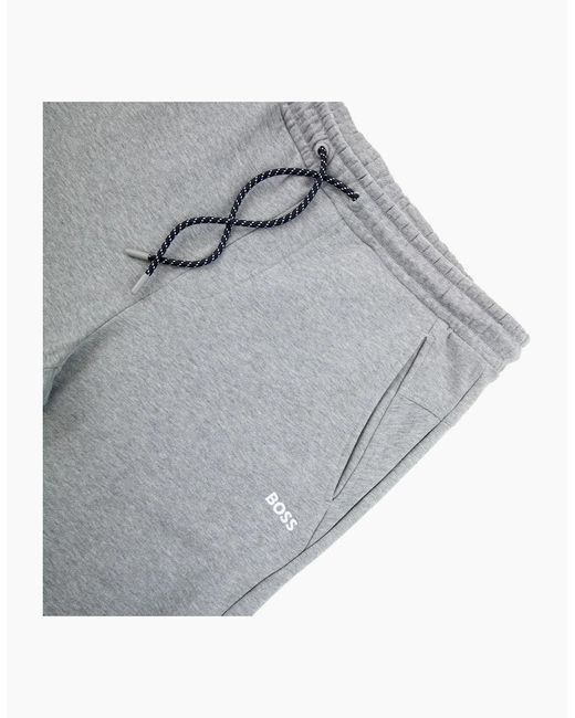 Boss Gray Hadiko Embroidered Contrast Logo Track Pants 059 for men