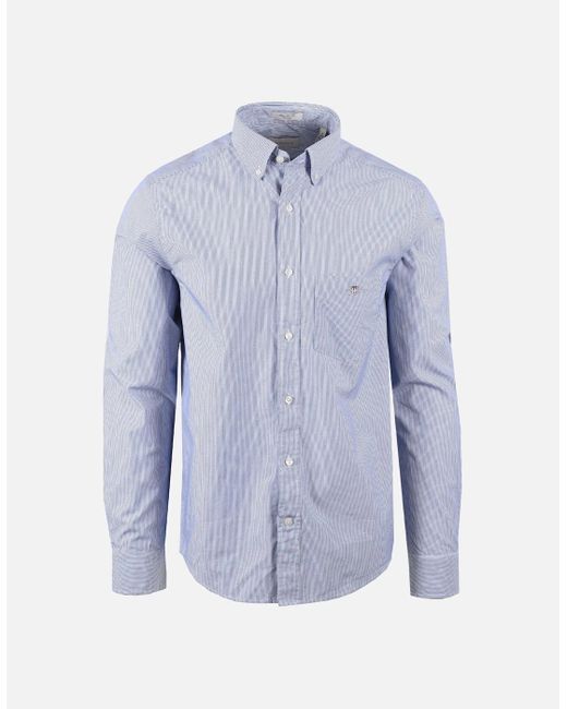 Gant Blue Reg Dobby Dot Stripe Shirt College for men