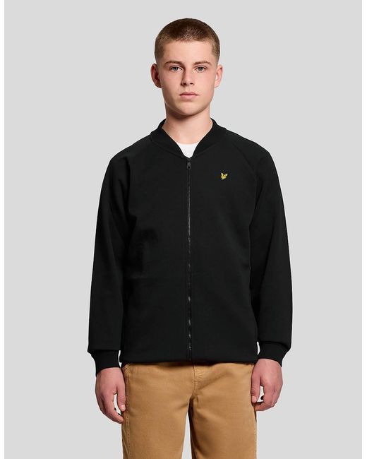 Lyle & Scott Black Cotton Blend Bomber Jacket for men