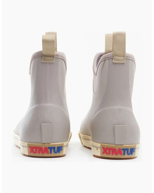 XtraTuf Gray Ankle Deck Camp Boot Rubber Wellington Boots for men