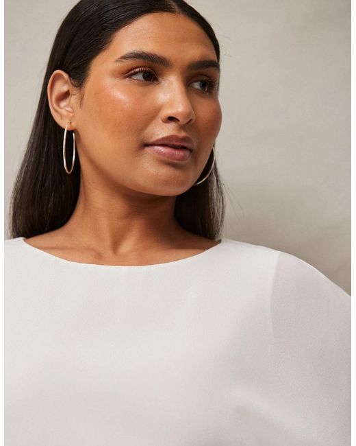 Live Unlimited London White Ivory Woven Overlay Top