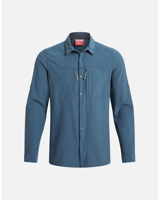 Craghoppers Blue Nosilife Long-Sleeved Shirt for men