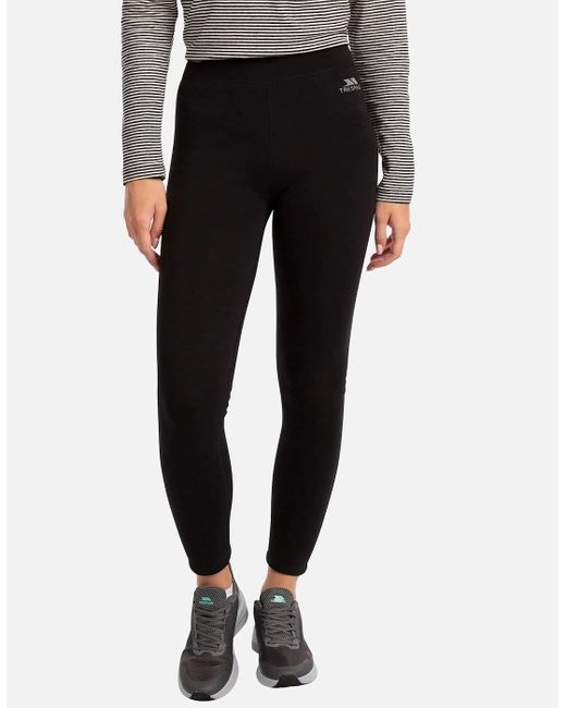 Trespass Black Ladies Fuzzy Sherpa Leggings