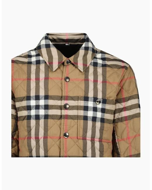 Burberry Brown 'Forres' Diamond Quilted Jacket Taupe for men