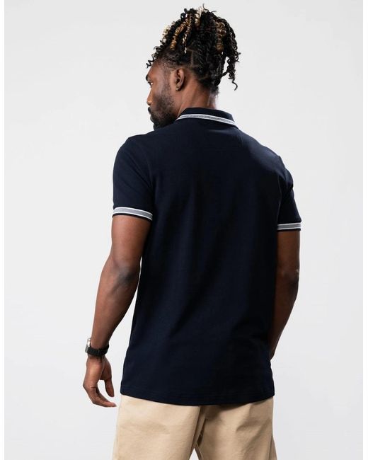 Boss Blue Boss Paddy Cotton-Piqué Polo Shirt With Contrast Logo for men