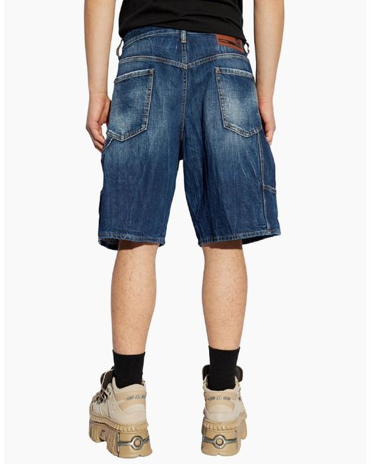 DSquared² Blue Dark Semplice Carpenter Shorts for men