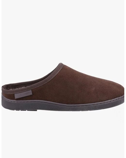 Hush Puppies Brown Ashton Suede Leather Mule Slippers for men
