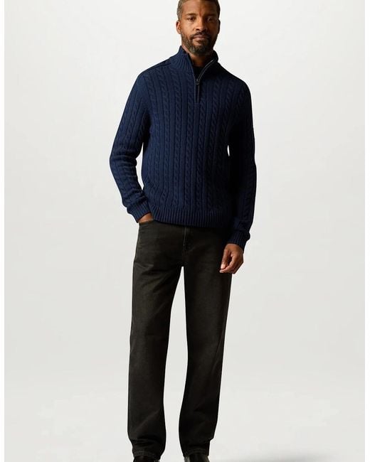 Belstaff Blue Westport Quarter Zip Sweater for men