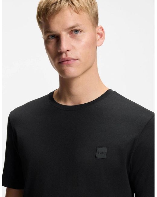 Boss Black Tales T-Shirt With Logo Patch Premium Cotton for men