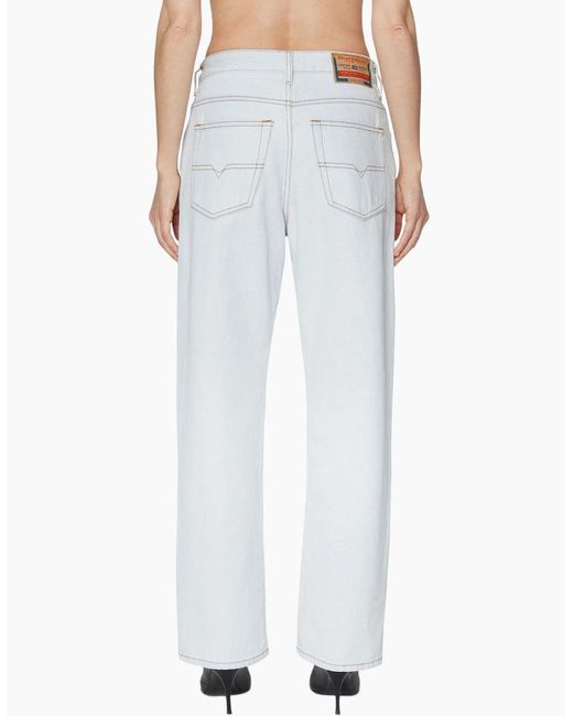 DIESEL White 1999 0079Z Denim Jeans Loose Fit Mid Waist Straight Leg Pants