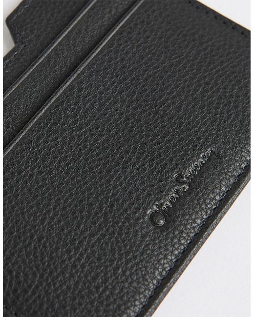Oliver Sweeney Gray Milled Leather Cardholder for men