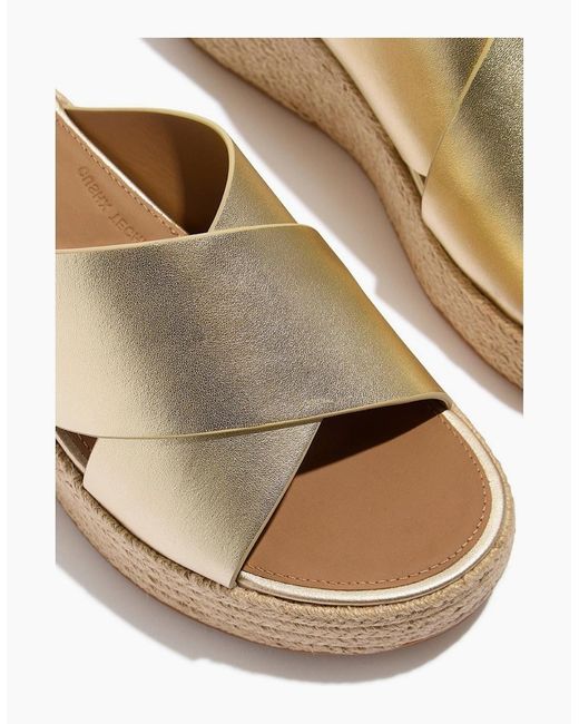 Fitflop Natural Platfforms Leather Platino Sandals