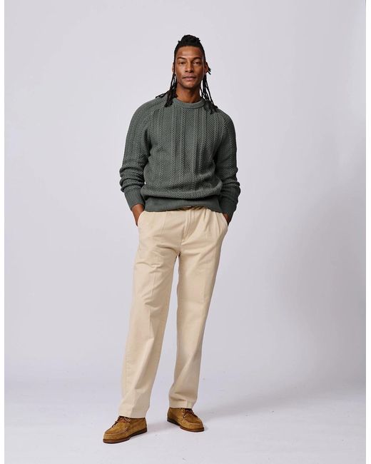 aubi Gray Montrose Textured Crew Neck for men