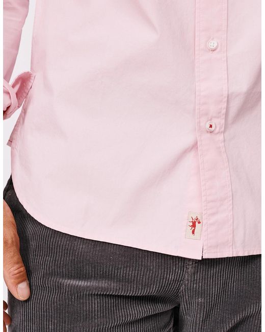 aubi Pink Chase Poplin Shirt for men