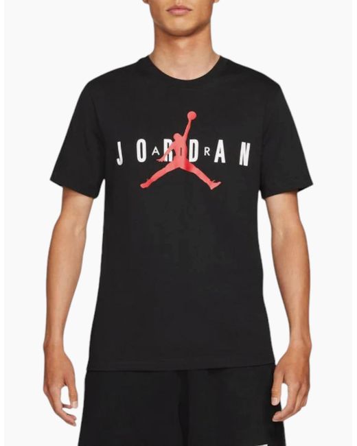 Nike Black Air Jordan Crew Neck T Shirts Athletic Cotton Summer Retro Casual Tee