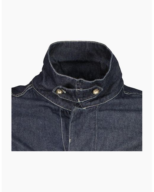 C P Company Blue Denim Logo Patch Jacket for men