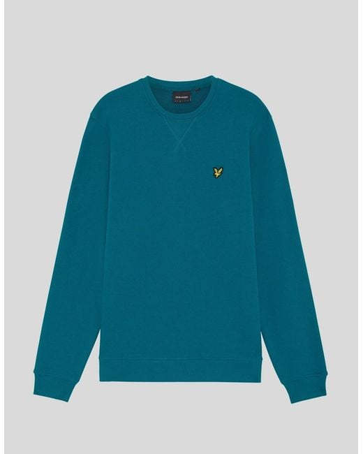 Lyle & Scott Blue Cotton Crew Neck Sweatshirt for men
