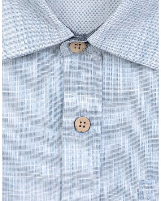Mountain Warehouse Blue Coconut Textured Long-Sleeved Shirt for men