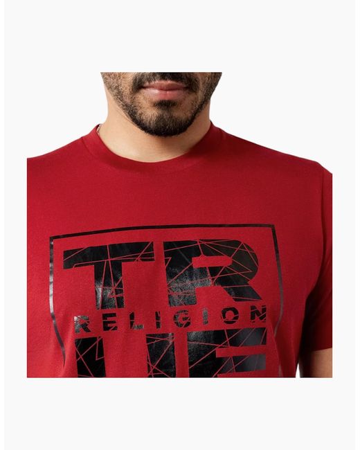True Religion Red 107812 T Shirts Short Sleeve Buddha Soft Summer Crew Neck Tee for men